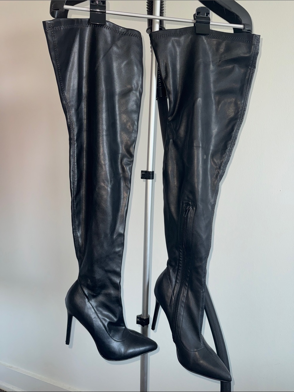 Fashion Nova Black Over-The-Knee Stiletto Boots
